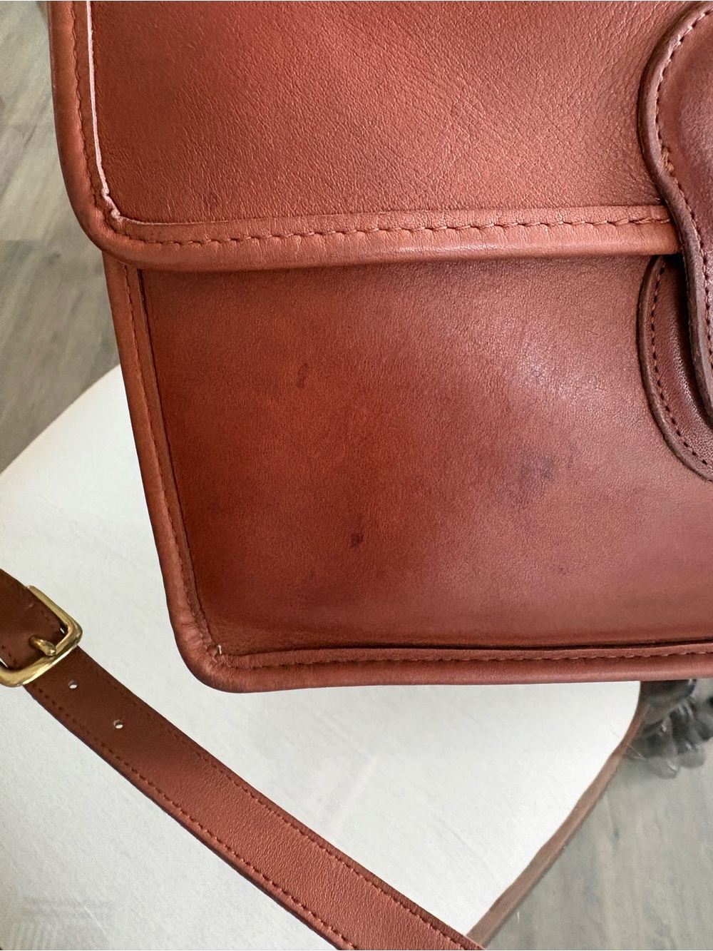 🤎🤎VINTAGE COACH BRITISH TAN WILLIS GLOVE TANNED LEATHER BAG!🤎🤎9927 - Picture 12 of 13